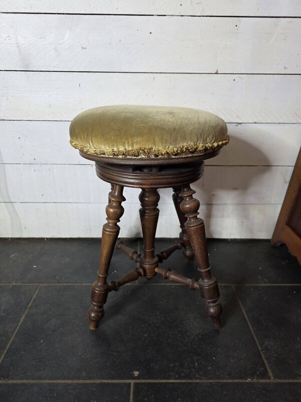 Ancien tabouret de piano réglable