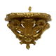 Golden wall applique with gold leaf