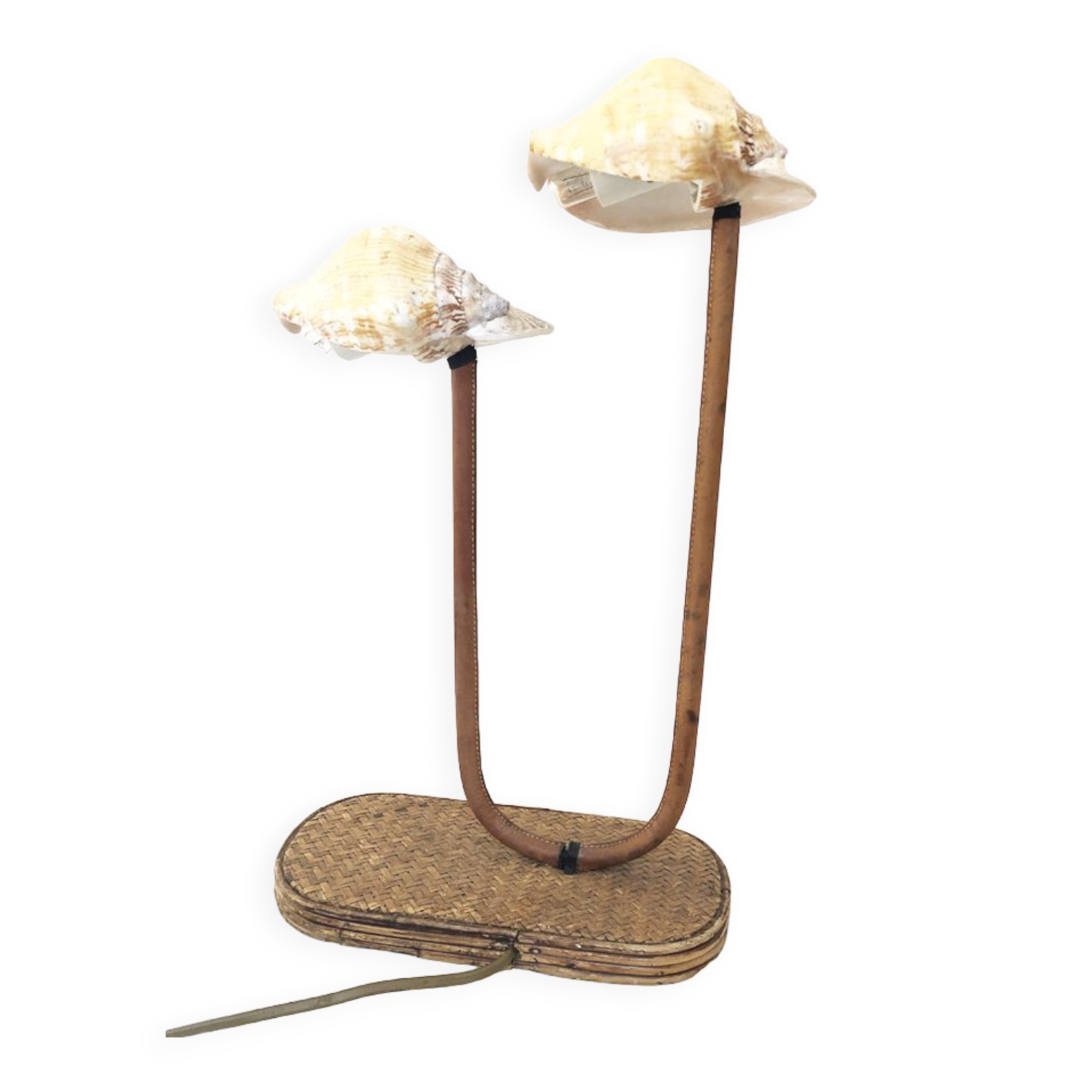 Rattan lamp and shells, 1930