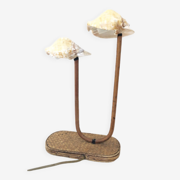 Rattan lamp and shells, 1930