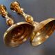 Pair of bronze candle holders old