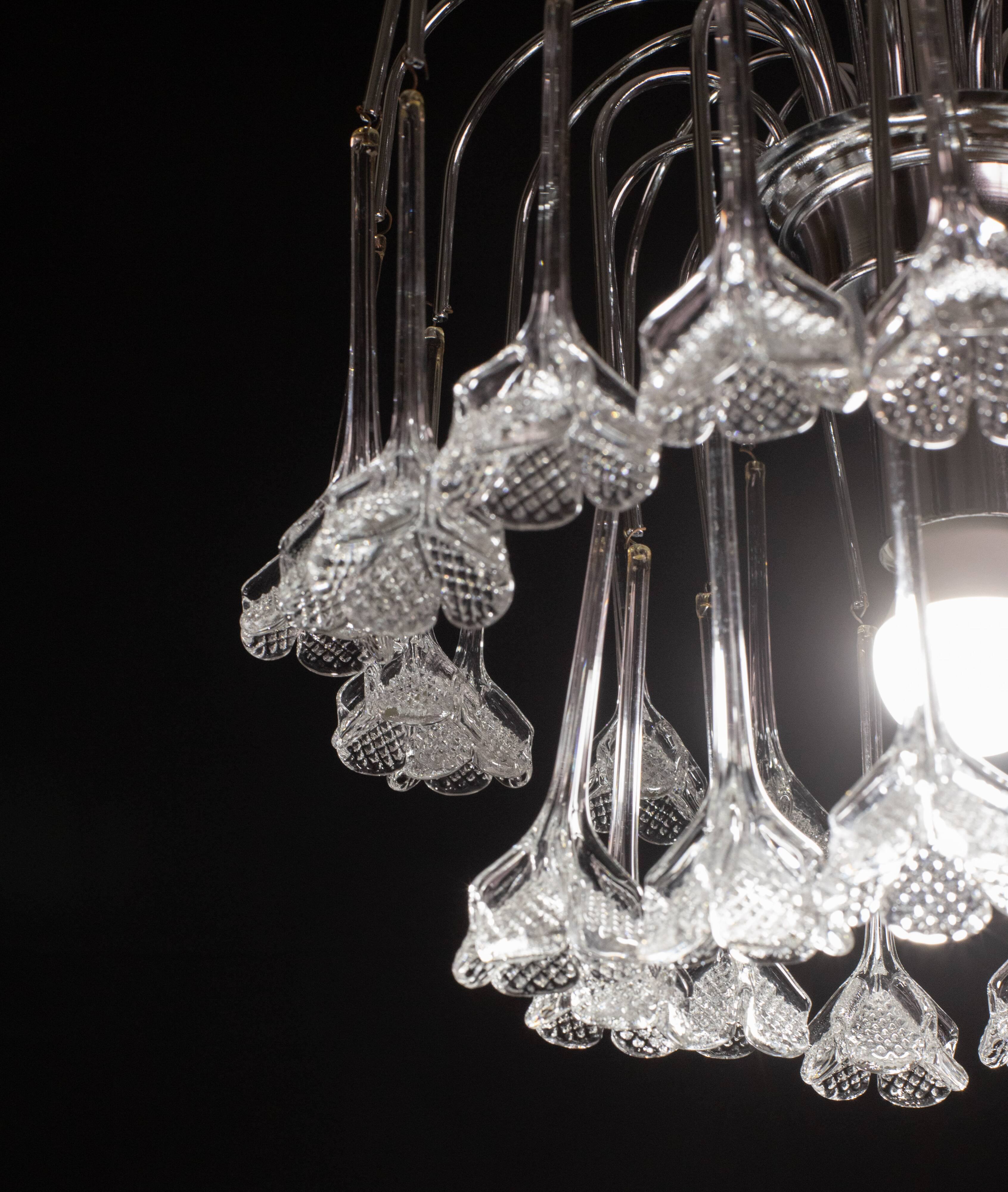 Set of 2 Julia Roberts, Vintage White Murano Chandelier, 1980s