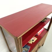 1950s Brazilian modernist library in exotic wood and lacquer.