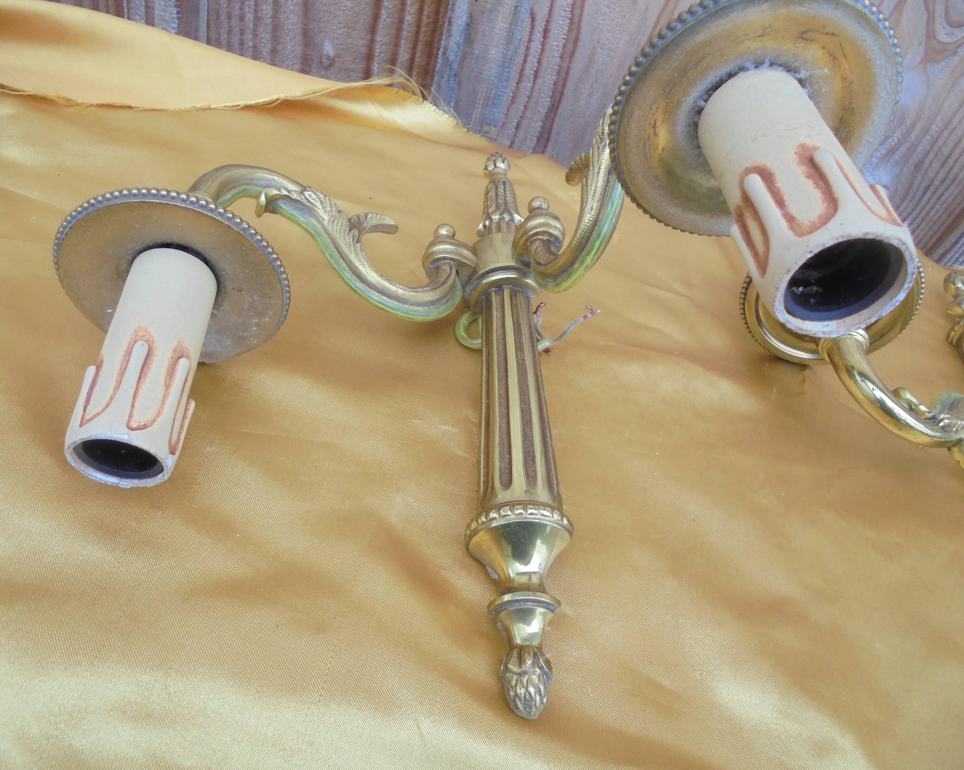 Pair of Louis XVI Style Bronze Sconces