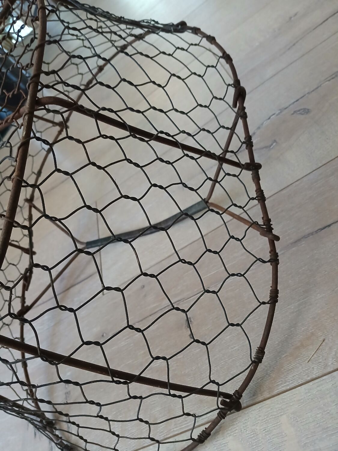 Antique metal basket + wire