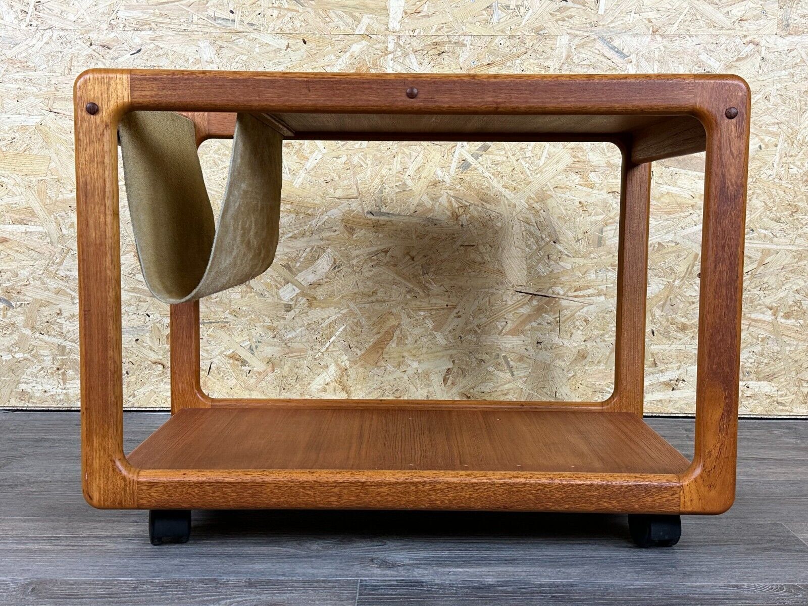60s 70s teak table side table newspaper stand Danish Design Denmark