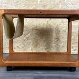 60s 70s teak table side table newspaper stand Danish Design Denmark