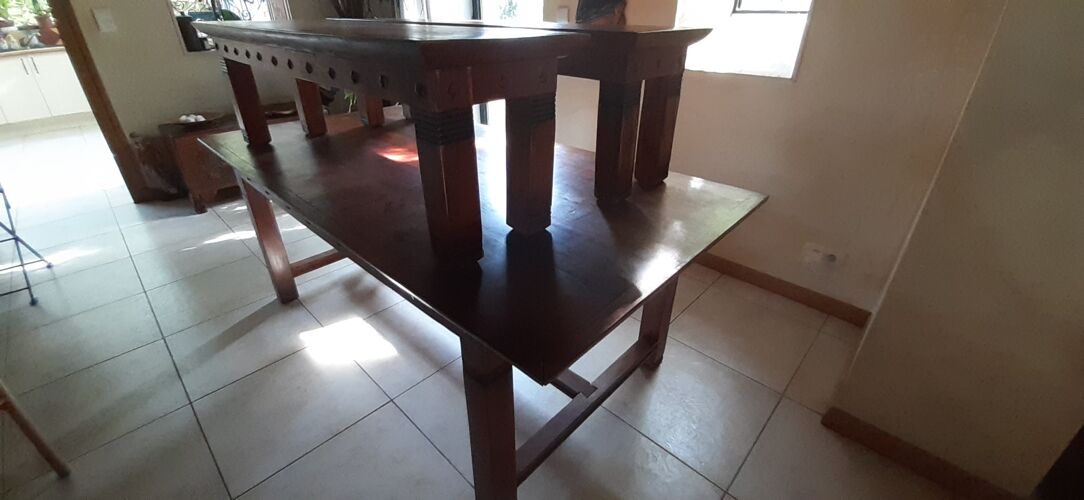 Table avec bancs acacia massif