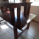 Table with solid acacia benches