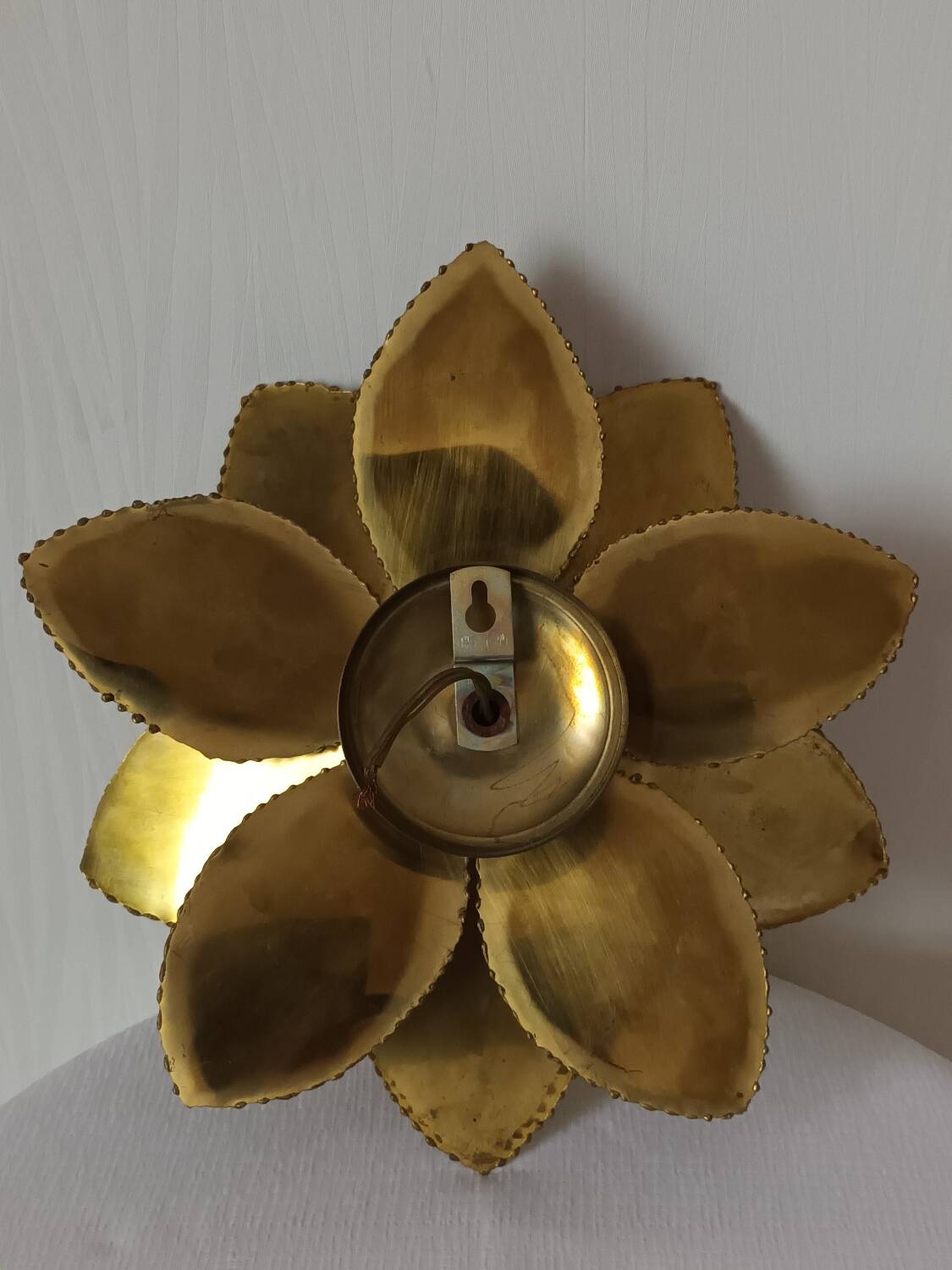 Brass flower wall sconce