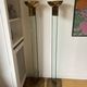 Pair of large glass and brass floor lamps in the 70s