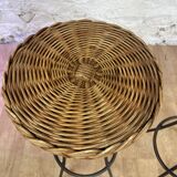 Metal and wicker bar stools