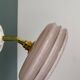 Vintage wall lamp with pink Clichy glass shade and silver edging