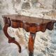 Antique French Napoleon III mahogany console table, wall table with marquetry, 19th century