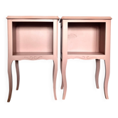 Paire de chevets bois rose