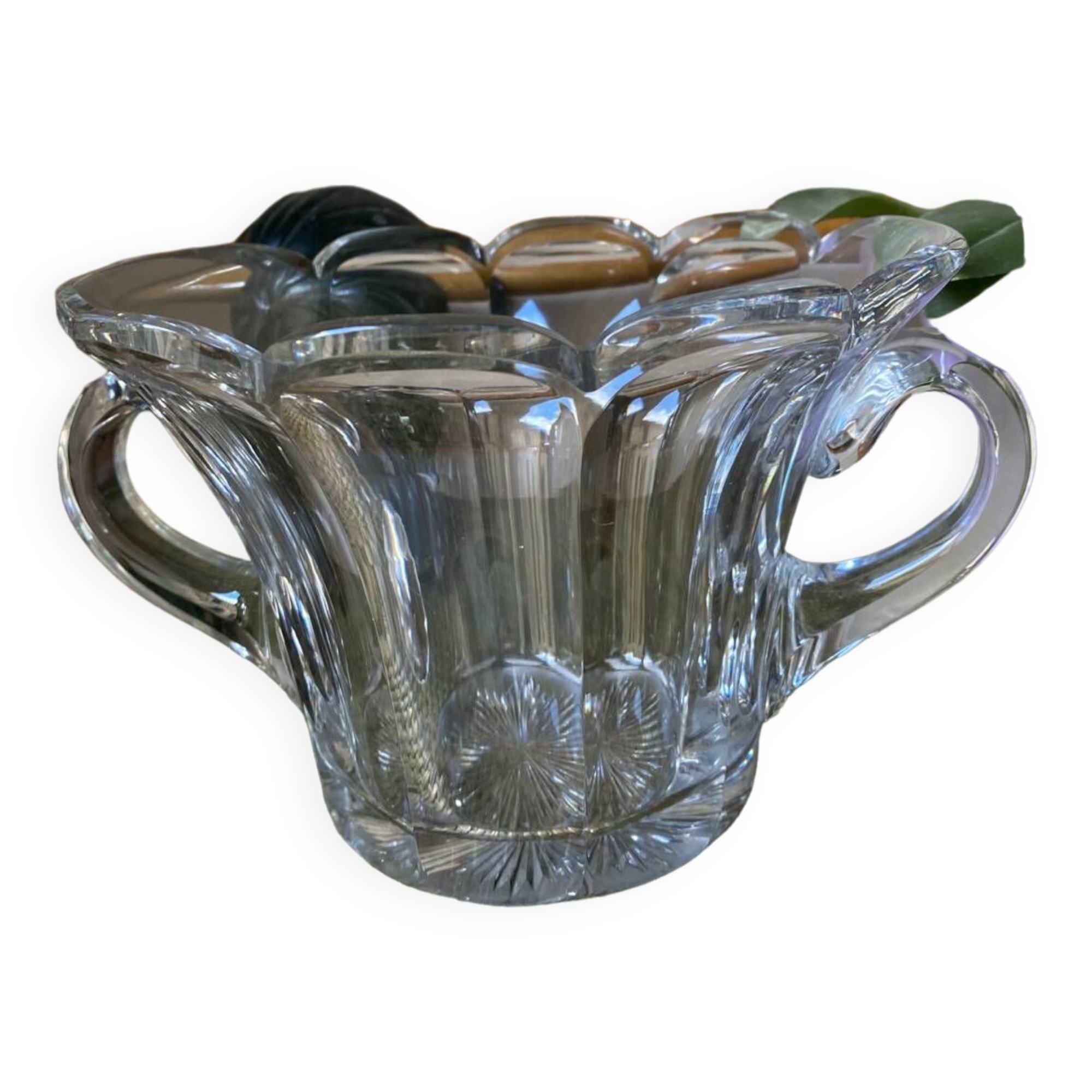 Molded pressed glass cup