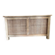 Oak storage chest with rattan caning
