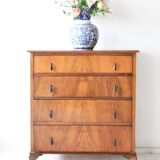 Antique walnut bedroom chest of drawers