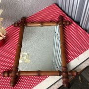 Wooden barber mirror turned art deco bamboo style