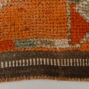 Soft Orange Vintage Wool Runner Rug For Kitchen, 74x307 Cm