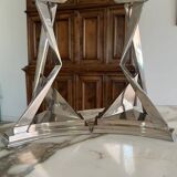 Pair of Castor and Polux silver candlesticks by Dali