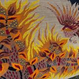 Vintage psychedelic bird painting 1970 Lurcat