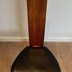 Pair of High Back Chairs, Exotic Wood & Black Leather, Scandinavian, varnished