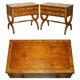 Paire de buffets vintage néoclassique en bois de ronce de chêne