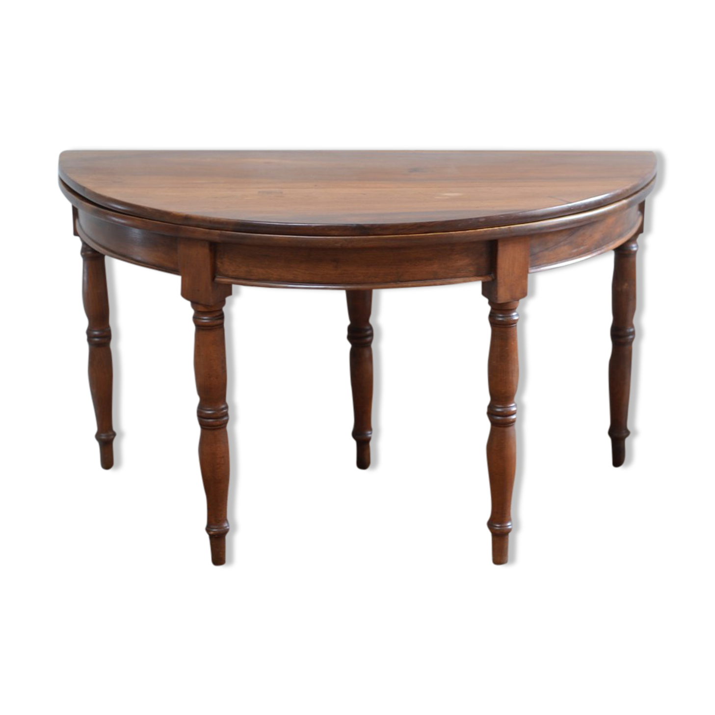 Ancient half moon walnut table