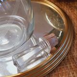 Carafe ronde en verre ciselé