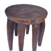 Grand Tabouret Nupe 8 pieds 50 cm– Sculpture tribale en bois massif, pièce