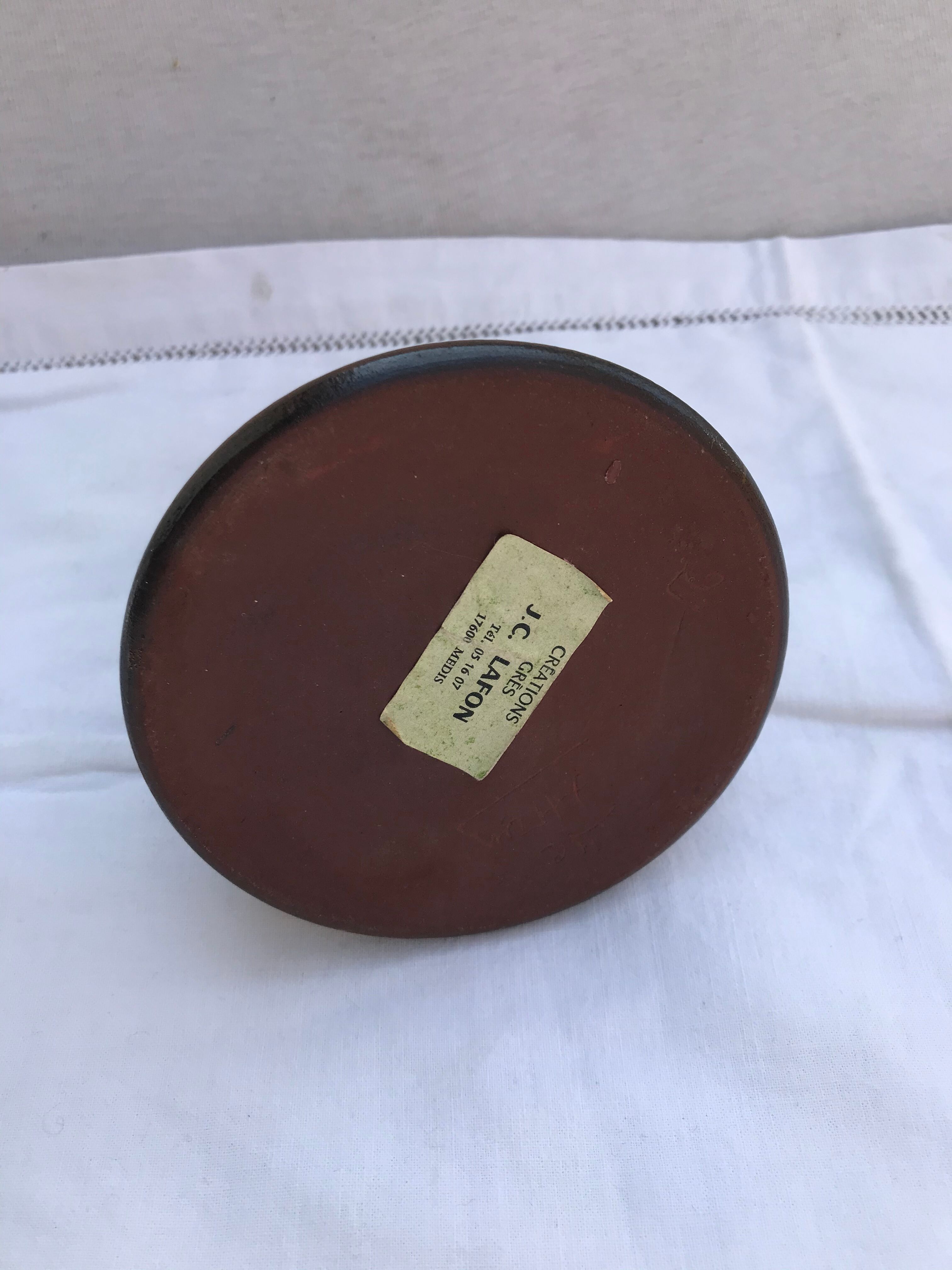 Former pitcher wine oil Jc Lafon brown sandstones - vintage label