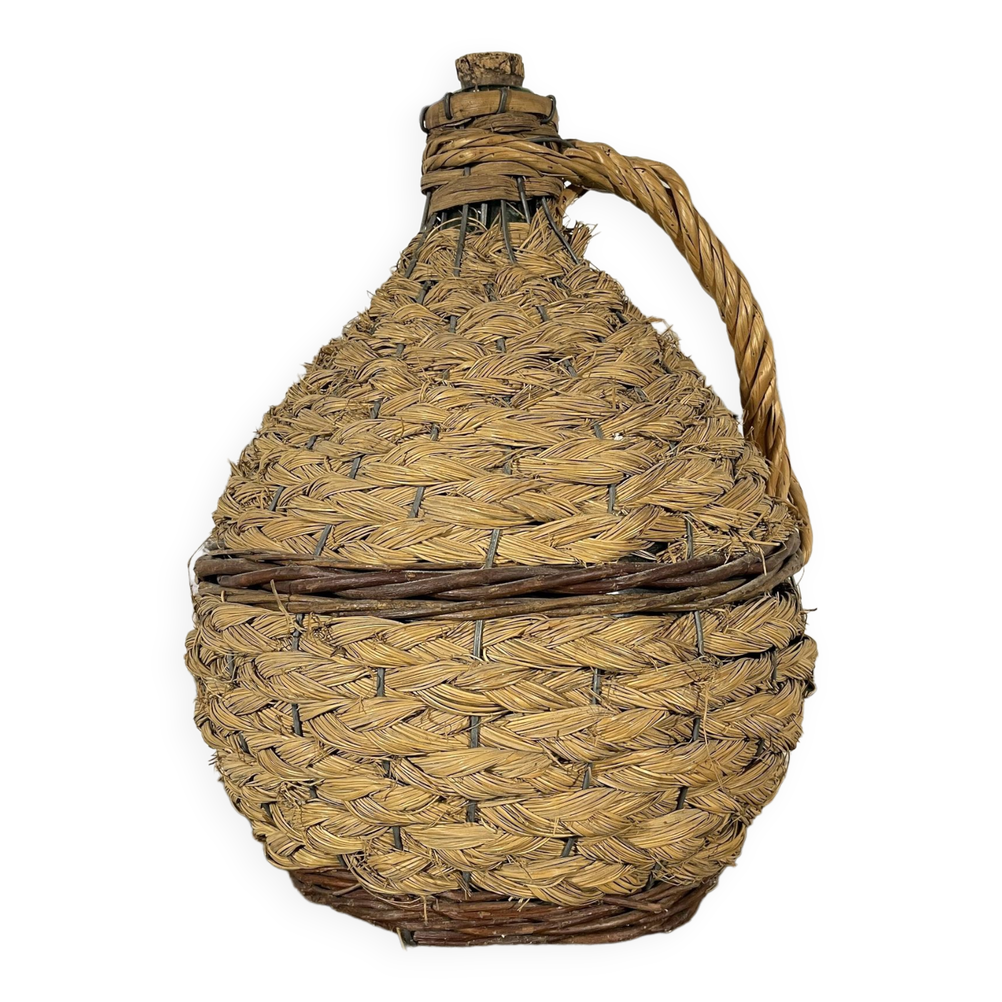 Rush and wicker demijohn