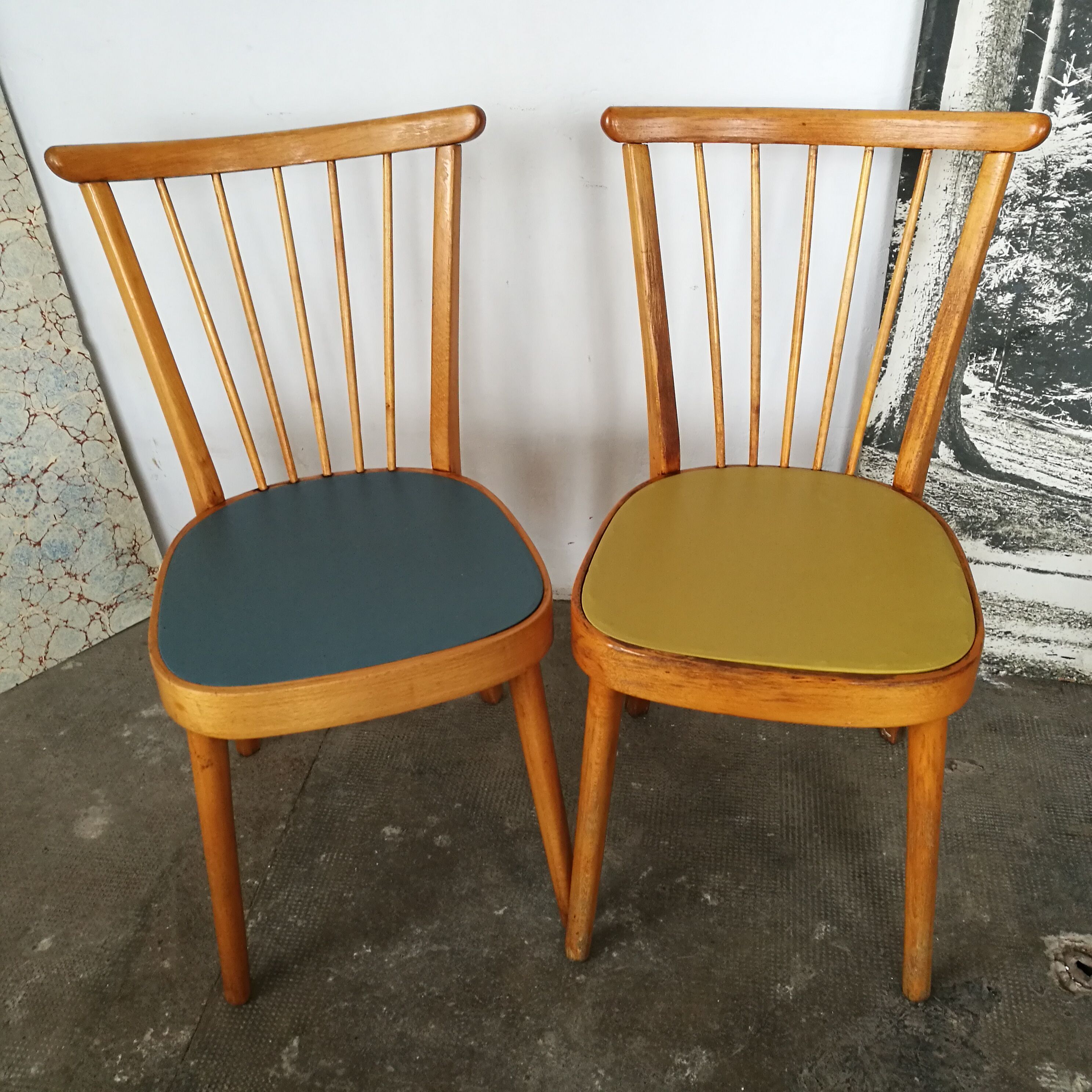 Set of 6 vintage chairs with mismatched bars