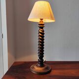 Vintage French lamp 1950/60 in turned wood