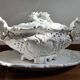 Large antique Italian soup tureen from Val del Brenta with tray – ceramic