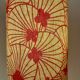 Small accent lamp by Bay Keramik – cordless with Japanese lotus fabric.