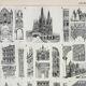 Old engraving 1898, Architecture (religious), construction • Lithograph, Original plate