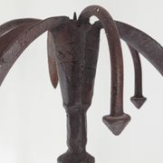 Brutalist wrought iron candle holder