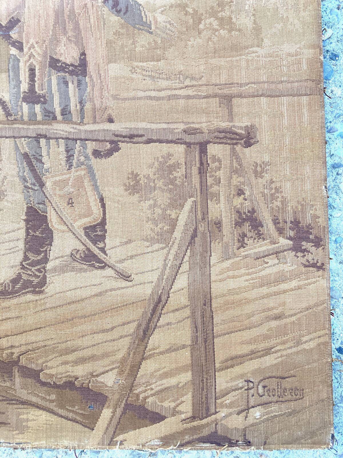 Pair of nineteenth century tapestries featuring a hussar and an elegant