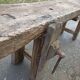 Old wooden workbench furniture by trade with vice
