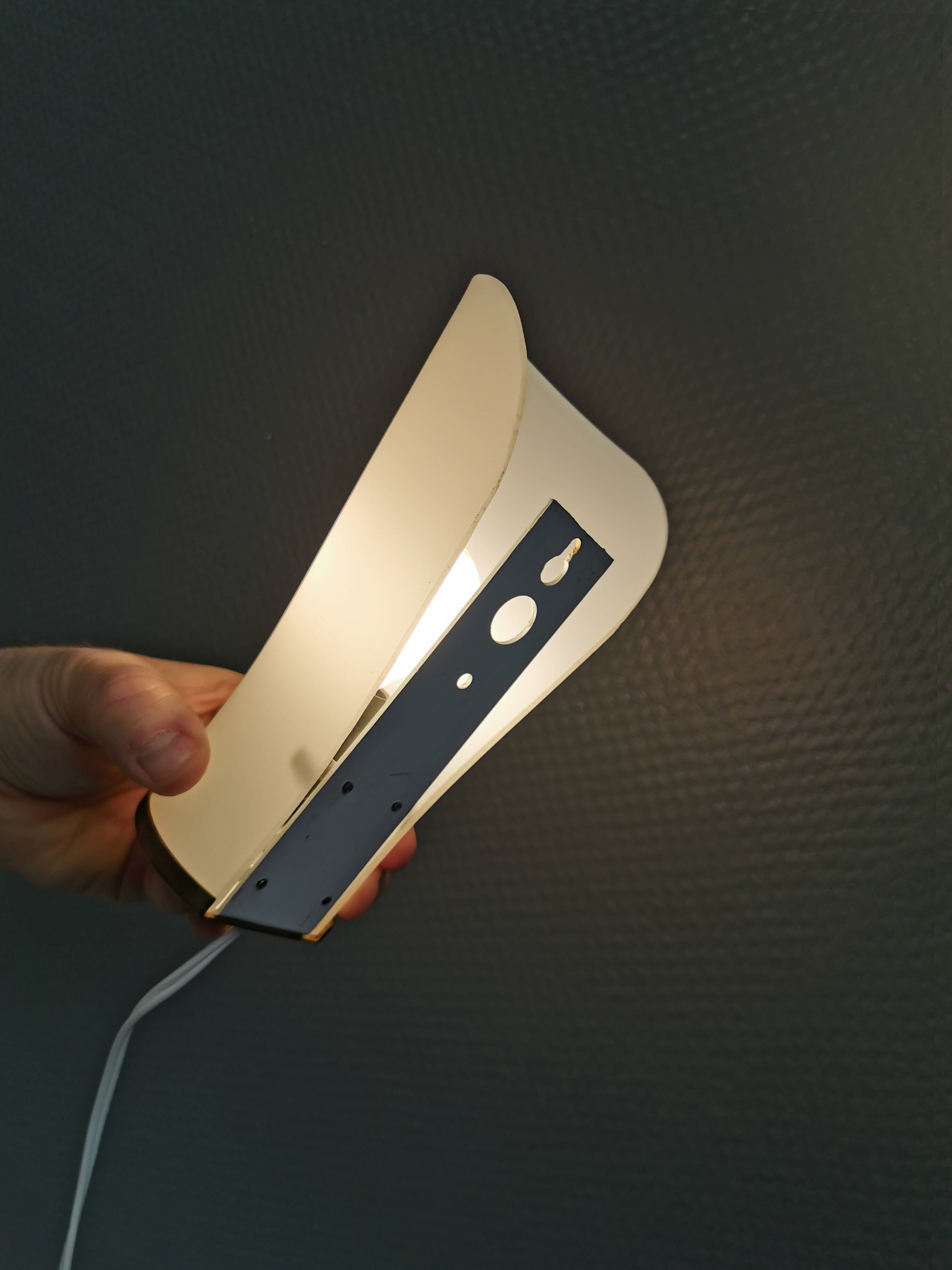 A set of retro wall lamps with white opal glass shades, Denmark 1950s