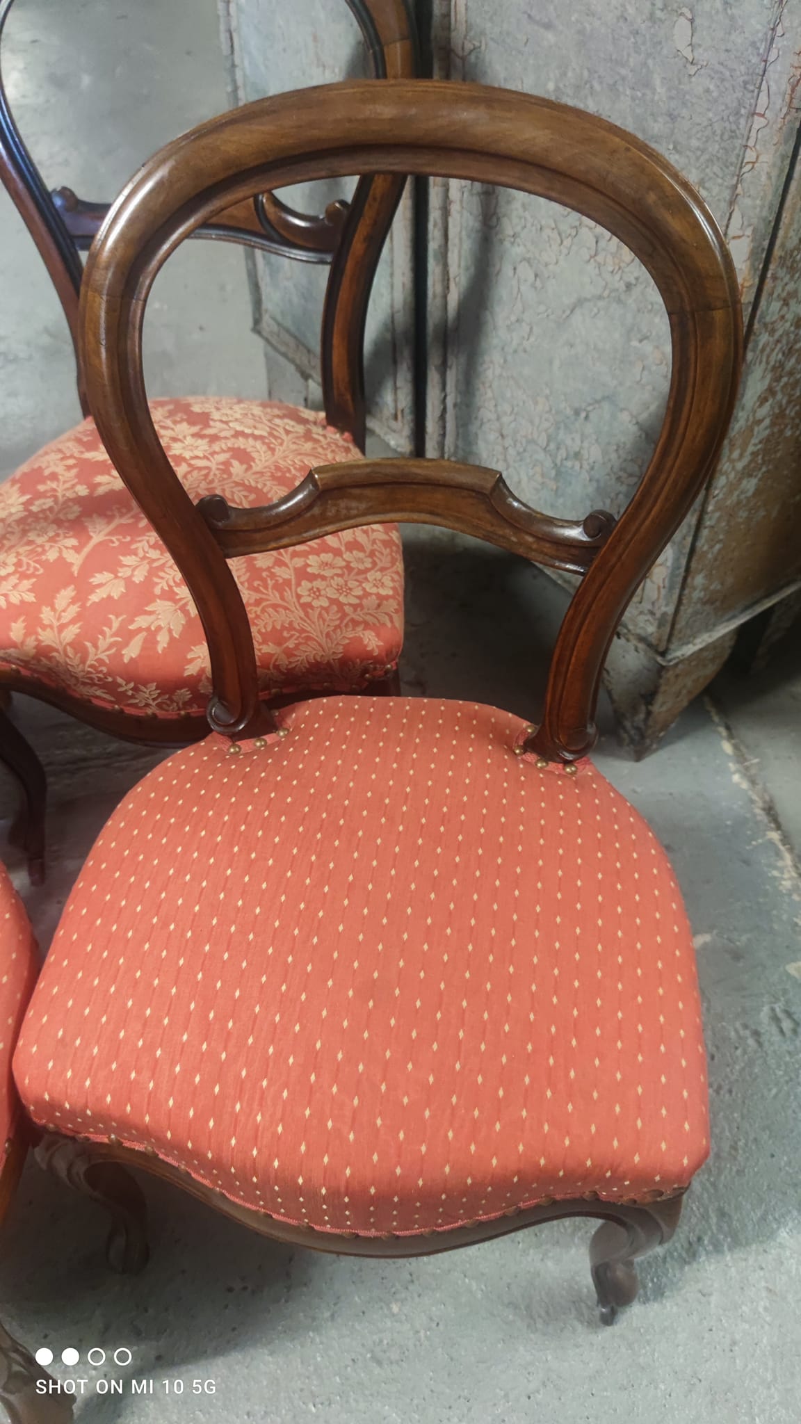 Set of 7 solid walnut chairs circa 1870