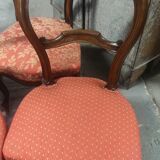Series of 7 solid walnut chairs circa 1870