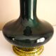 Large art deco vase in enameled ceramic and chiseled bronze foot