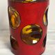 Carafe italienne vintage ambrée et rouge