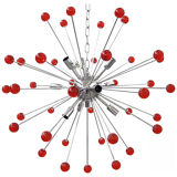 Red “star” murano glass sputnik chandelier by simoeng