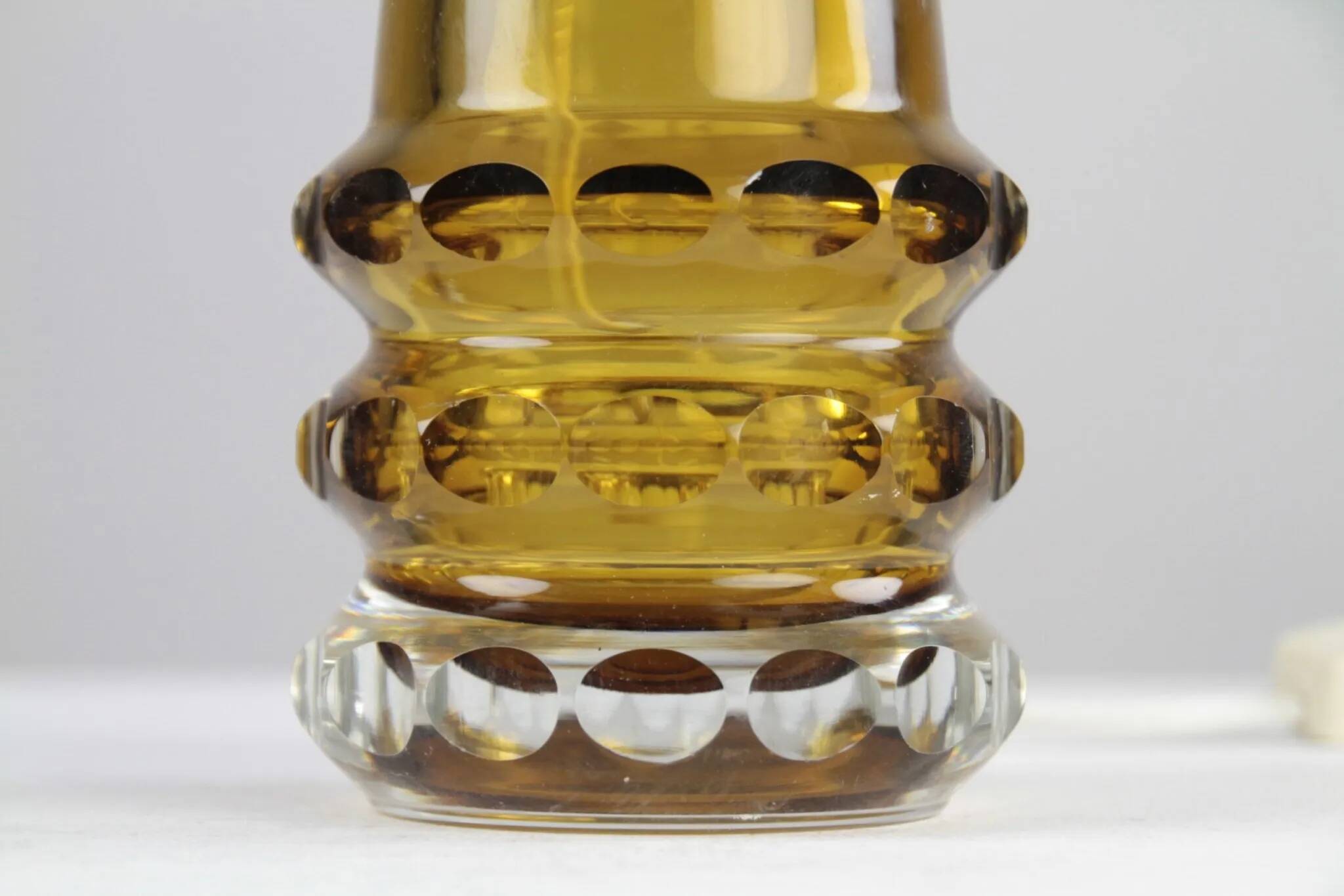 Amber & Clear Glass Table Lamp – Sweden, 1960s/1970s