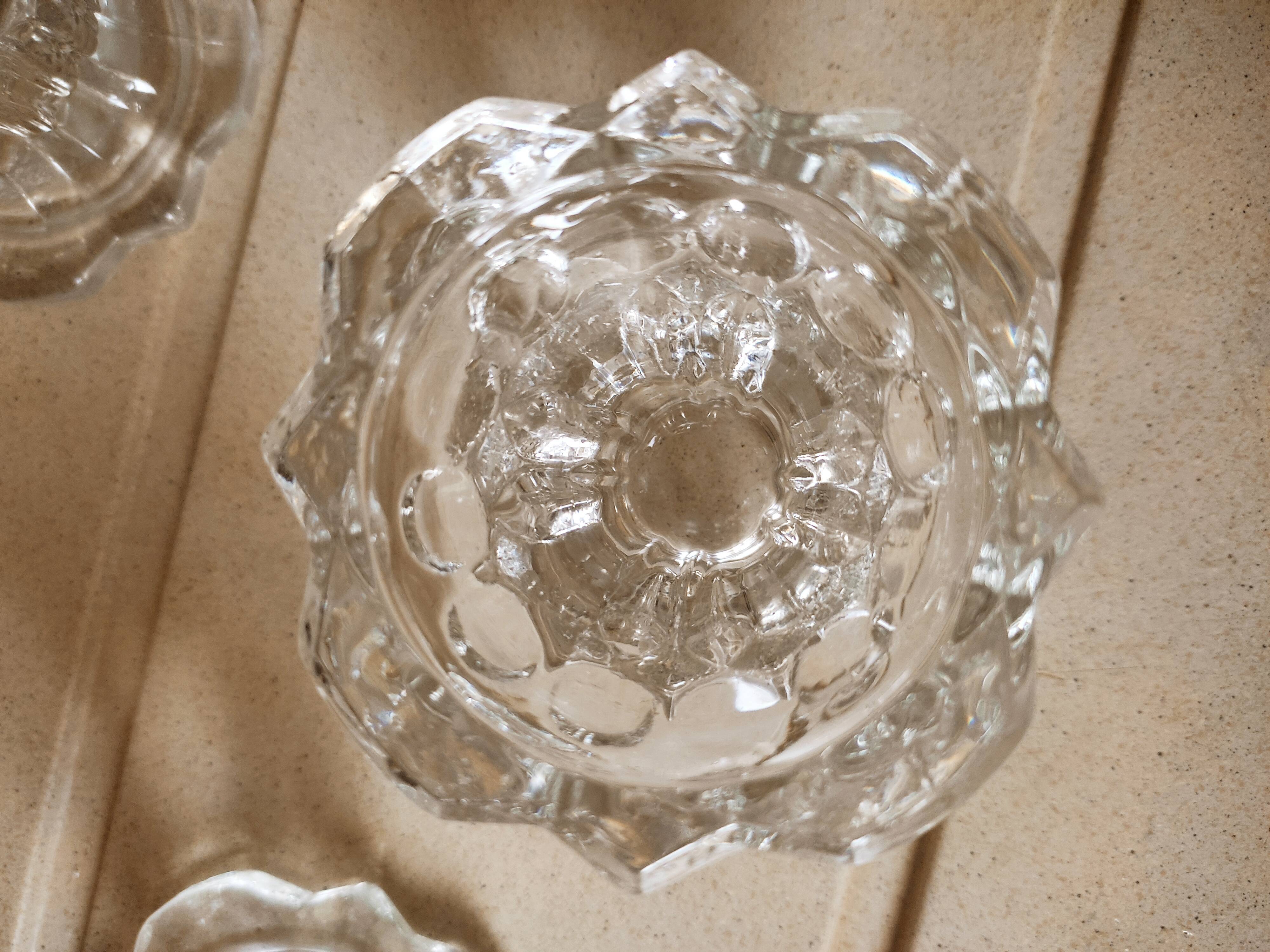 6 Reims glass candle holders