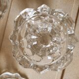 6 Bougeoirs en verre de Reims